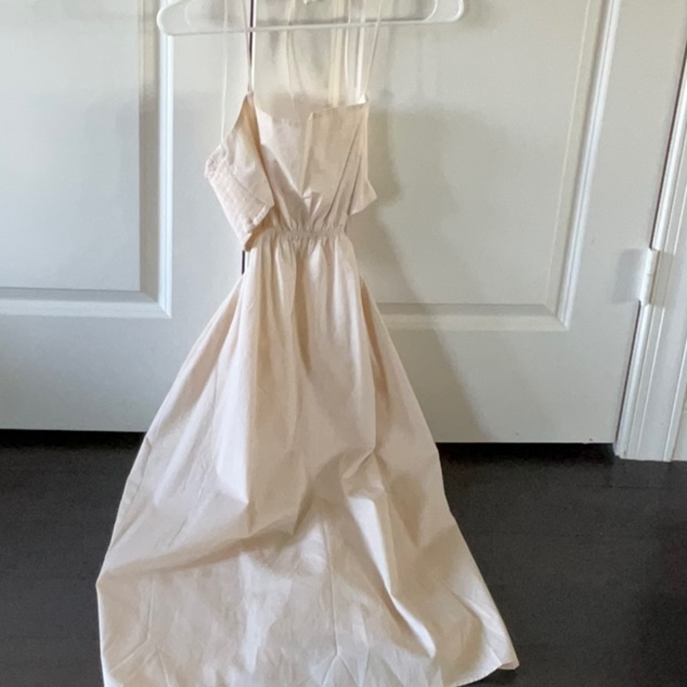 Le Lis Cream Sundress Spaghetti Strap Sleeveless